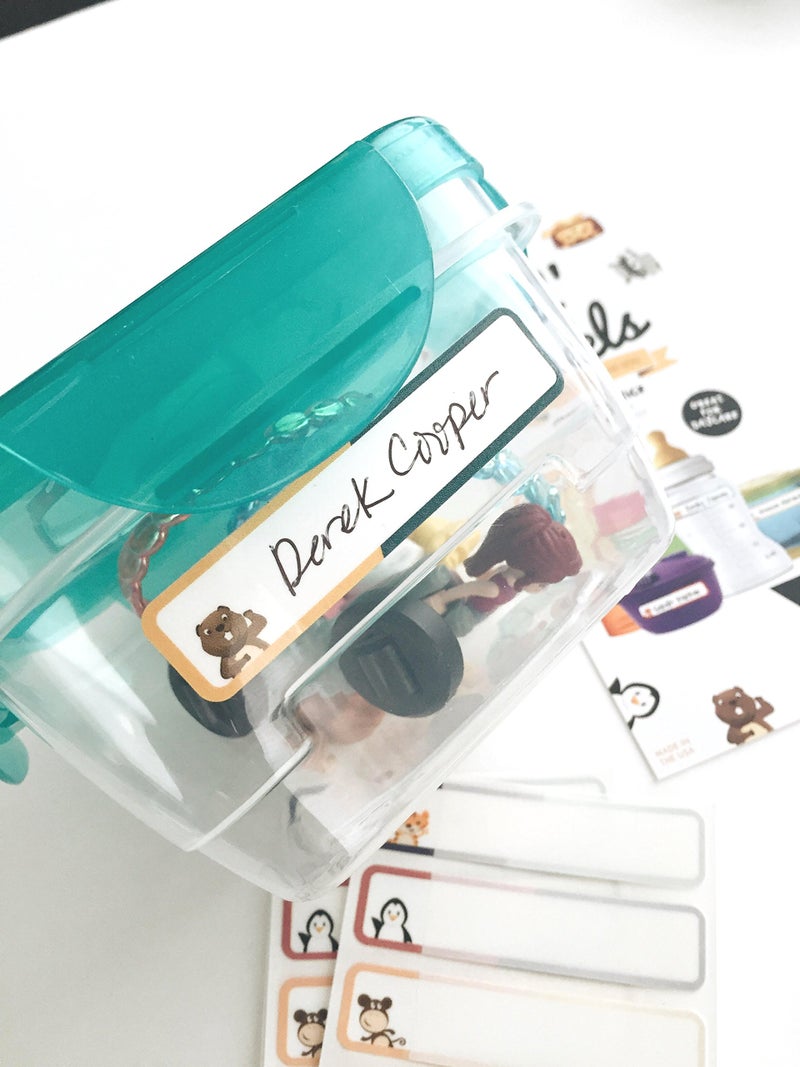 Lil' Labels Bottle Labels, Write-On, Self-Laminating, Waterproof Kids Name Labels for Baby Bottles, Sippy Cup for Daycare School, Dishwasher Safe (Animal Friends), Made in The USA - Image 3
